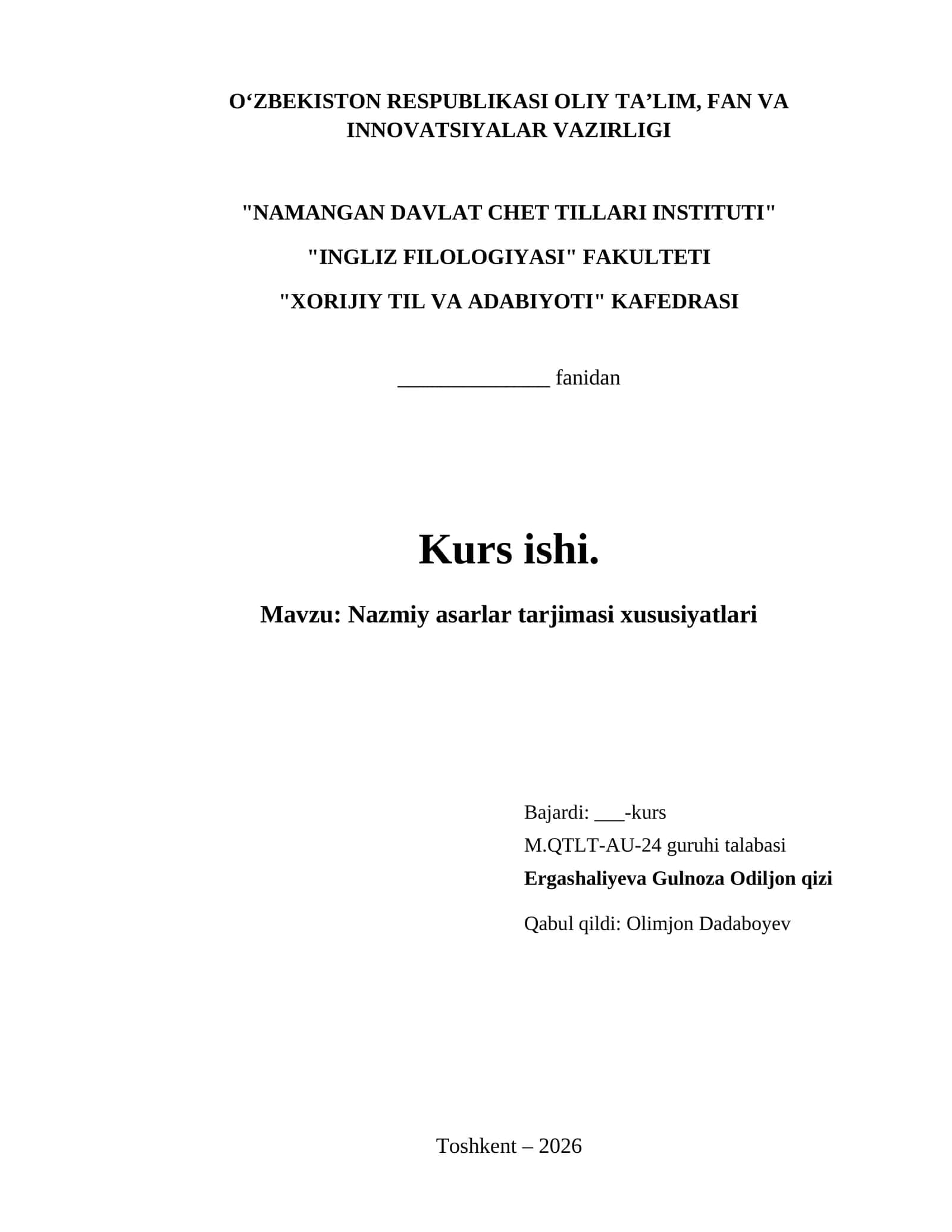 Nazmiy asarlar tarjimasi xususiyatlari 1