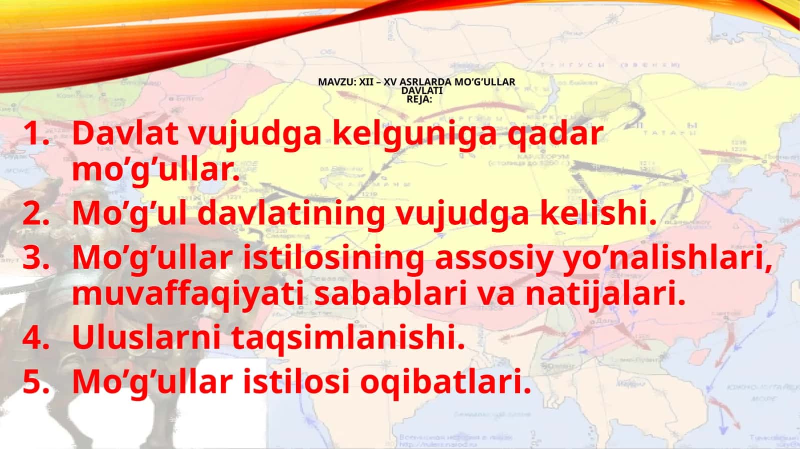 XII – XV asrlarda Mio’g’ullardavlati 1