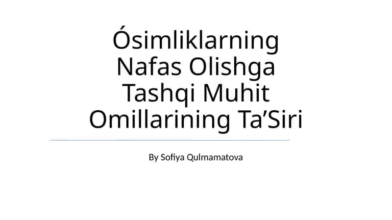 Nafas Olishga Ta’Sir So’rash 1