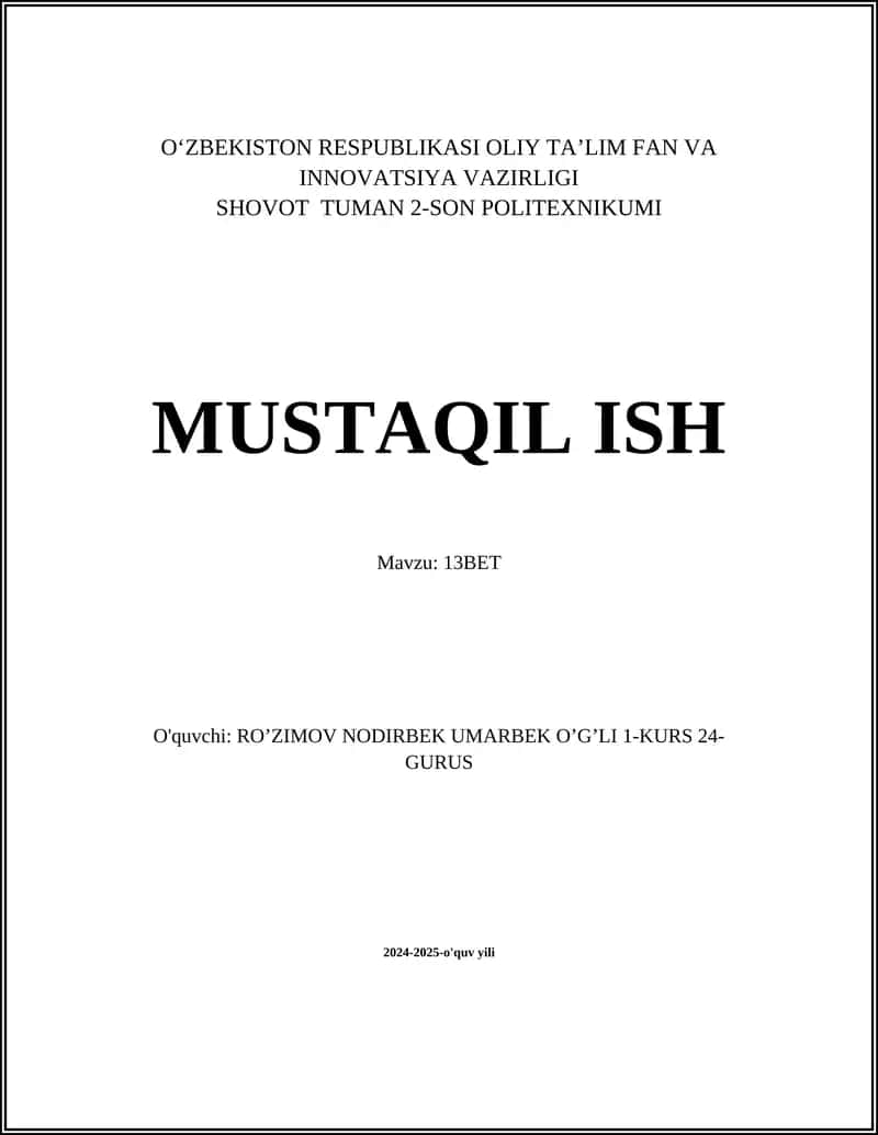 13BET tikish platformasi 1