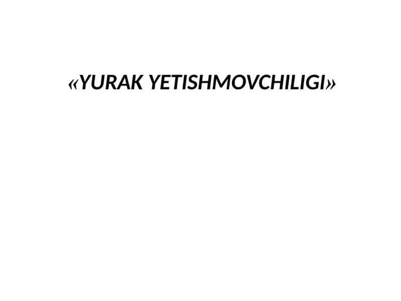 YURAKYETISHMOVCHILIGI 1