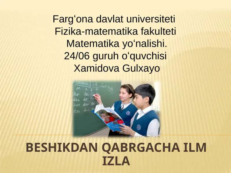 Hadislarning ta’lim bilan bog’liqligi 1