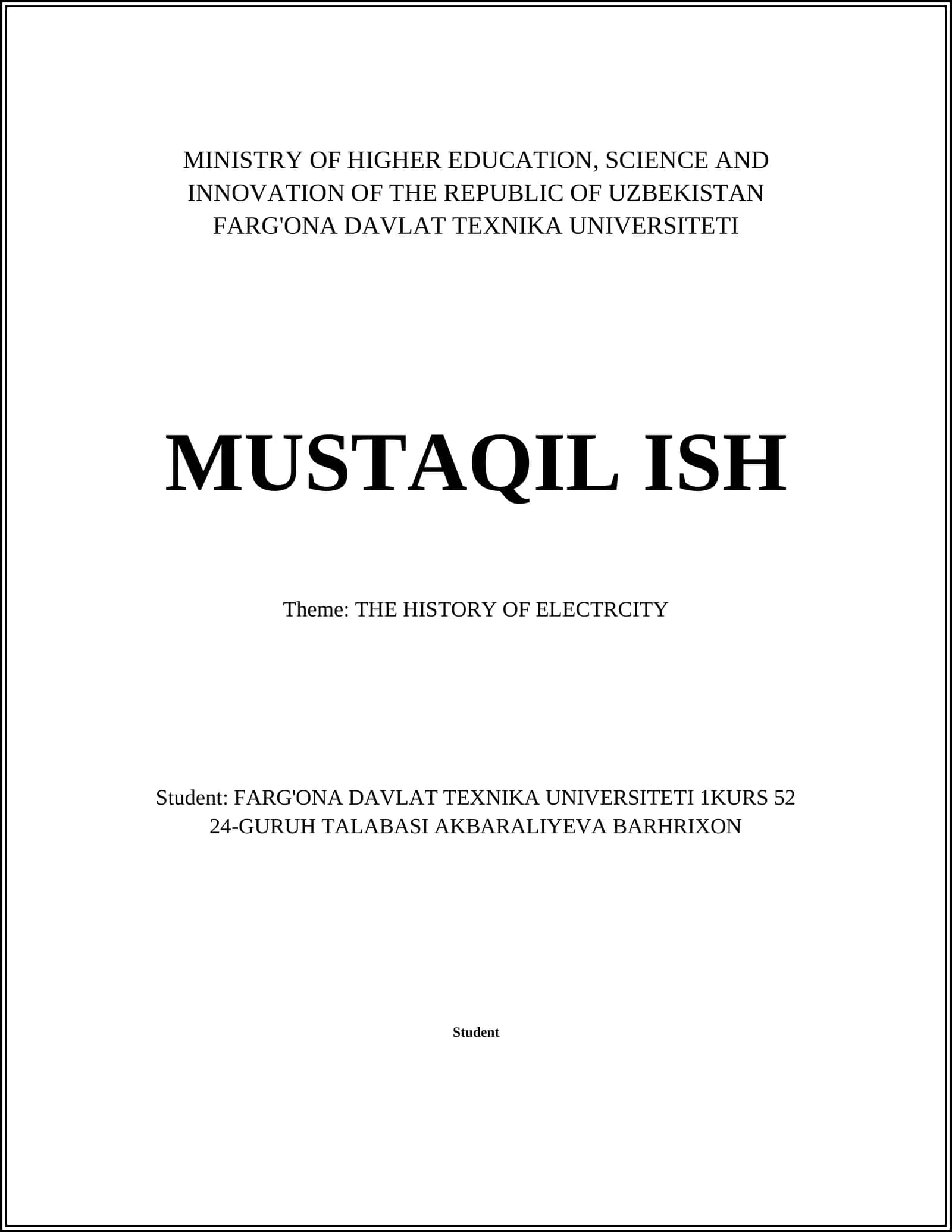 THE HISTORY OF ELECTRICITY 1