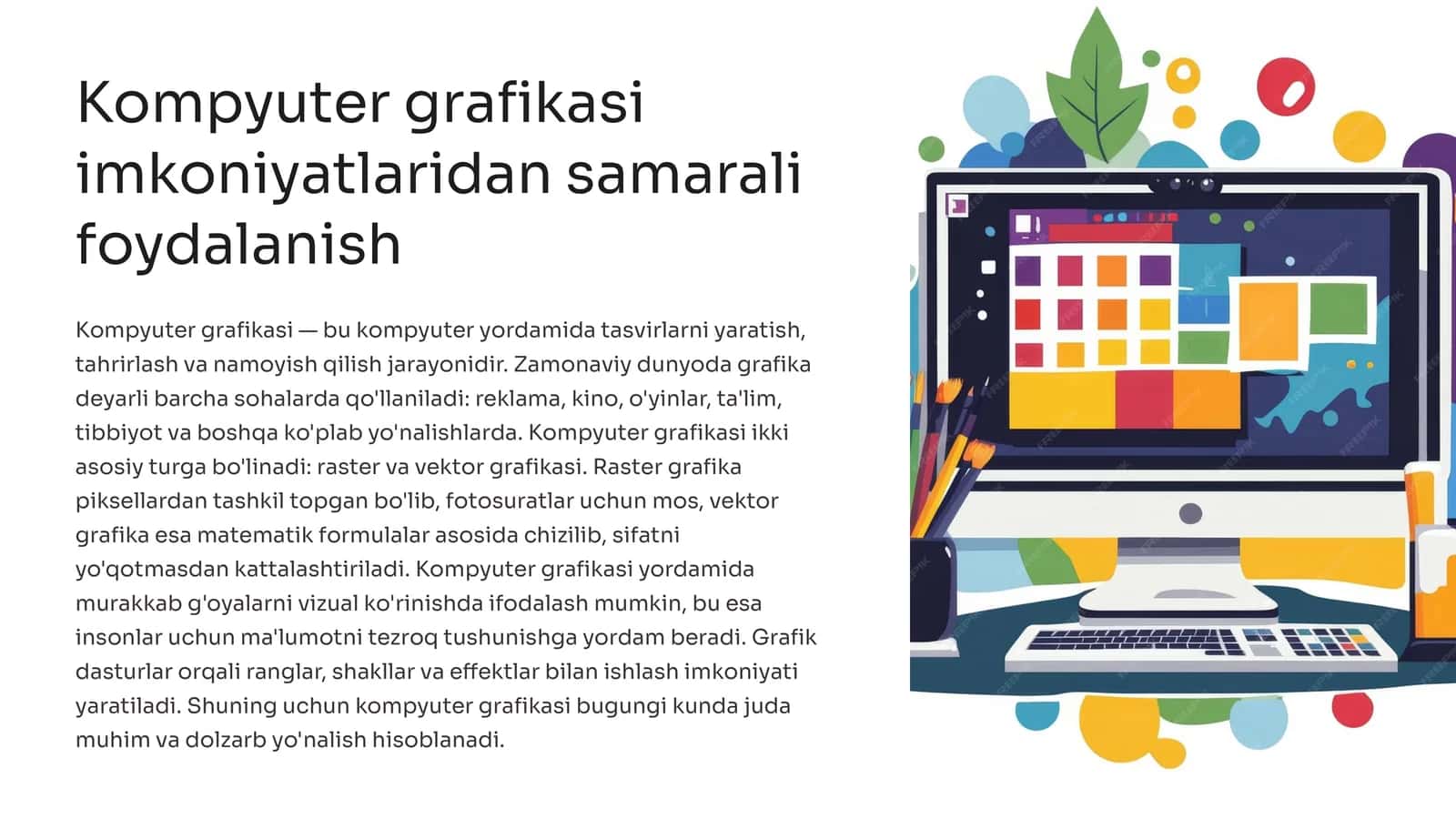 Kompyuter grafikasi imkoniyatlaridan samarali foydalanish 1