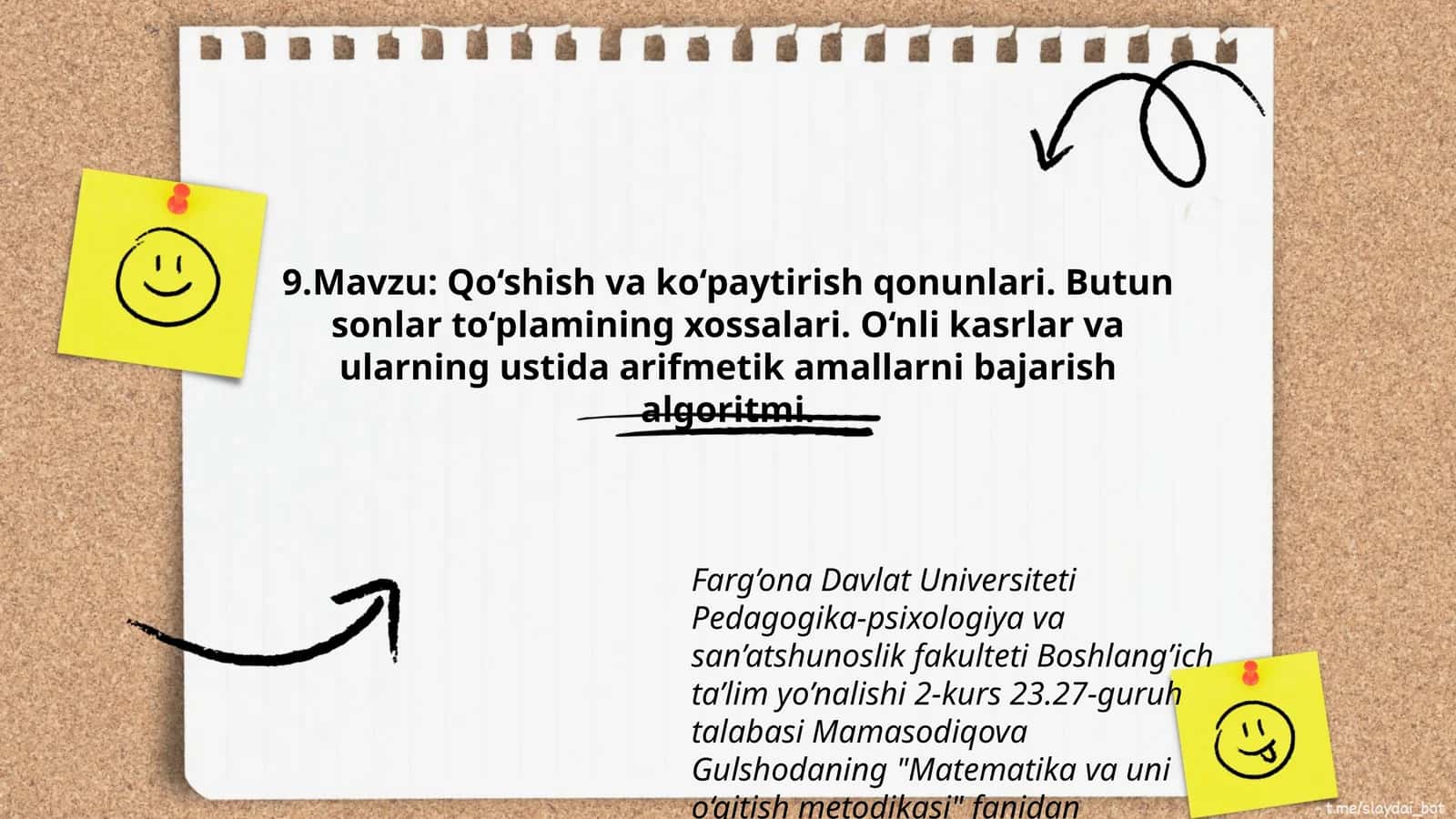 Matematika va uni o‘qitish metodikasi 1