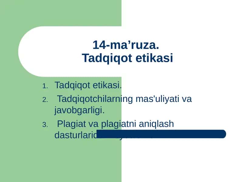 Tadqiqot etikasi 1