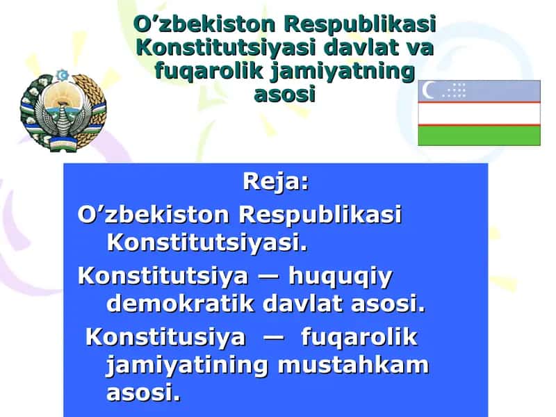 O’zbekiston Respublikasi Konstitutsiyasi 1