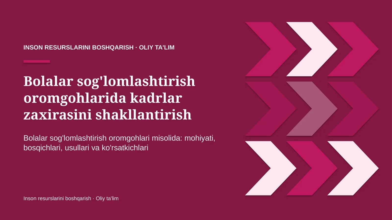 bolalar sog'lomlashtirish oromgohlarida kadrlar zaxirasini shakllantirish 1796 1