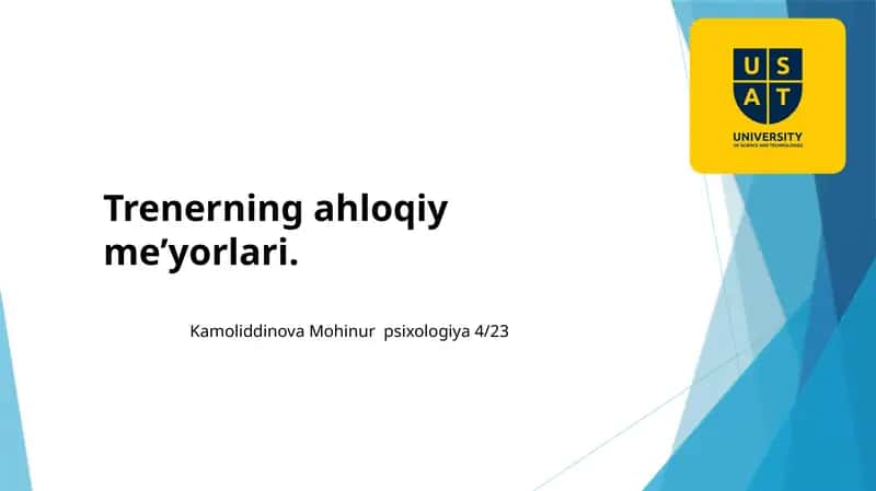 Trenerning Axloqiy Me'yorlari 1