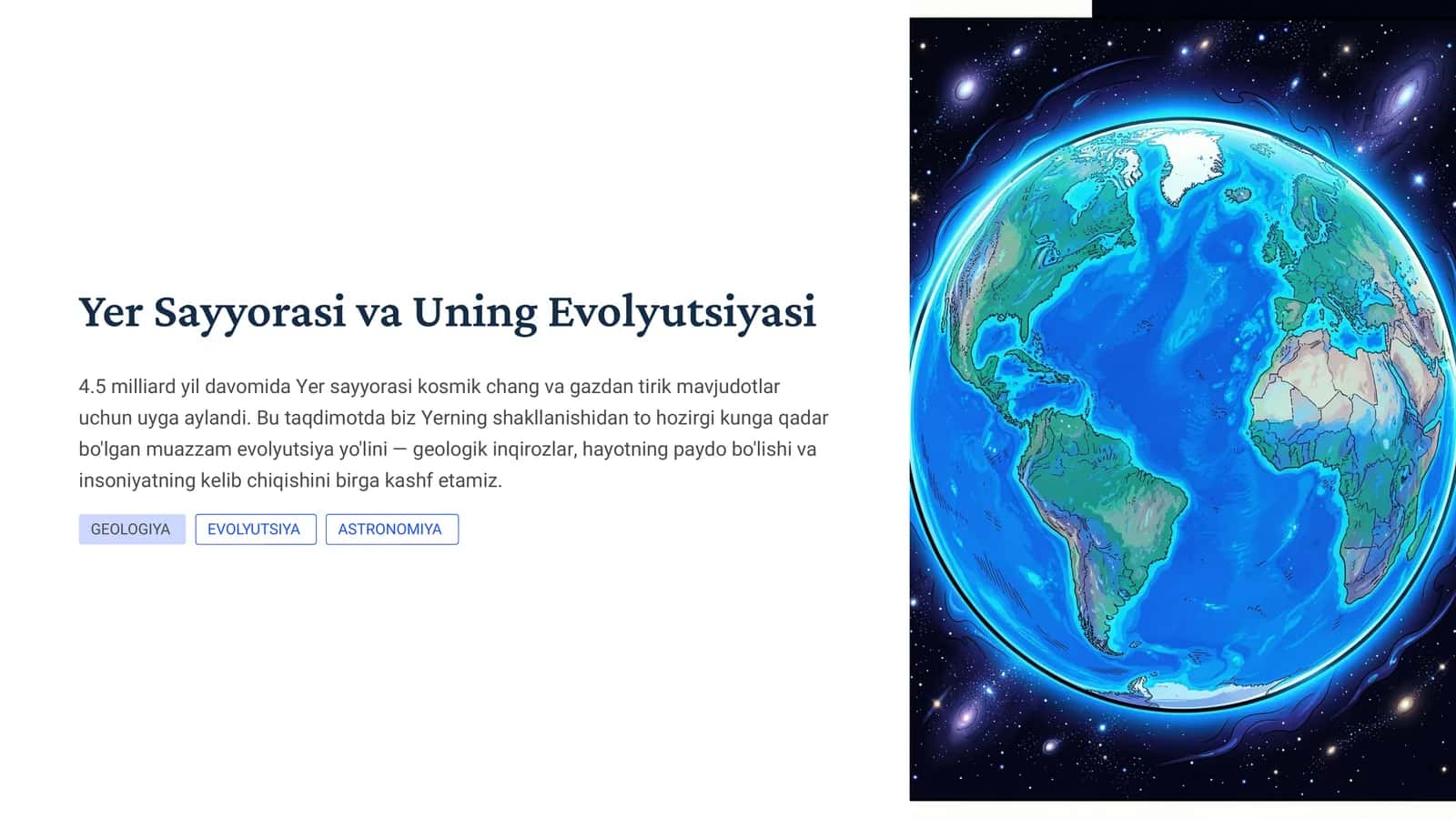 Yer Sayyorasi va Uning Evolyutsiyasi 1
