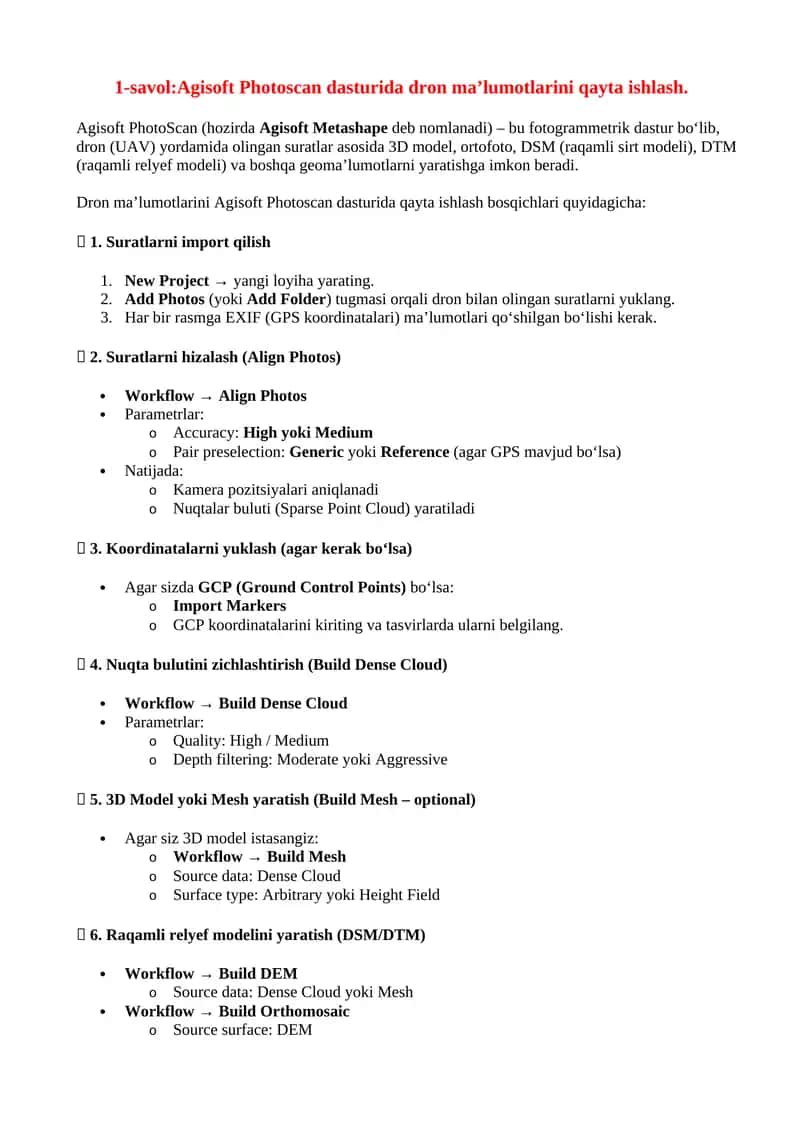 Agisoft PhotoScan (Agisoft Metashape) 1