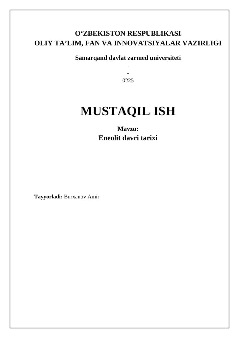 Eneolit davri tarixi 1