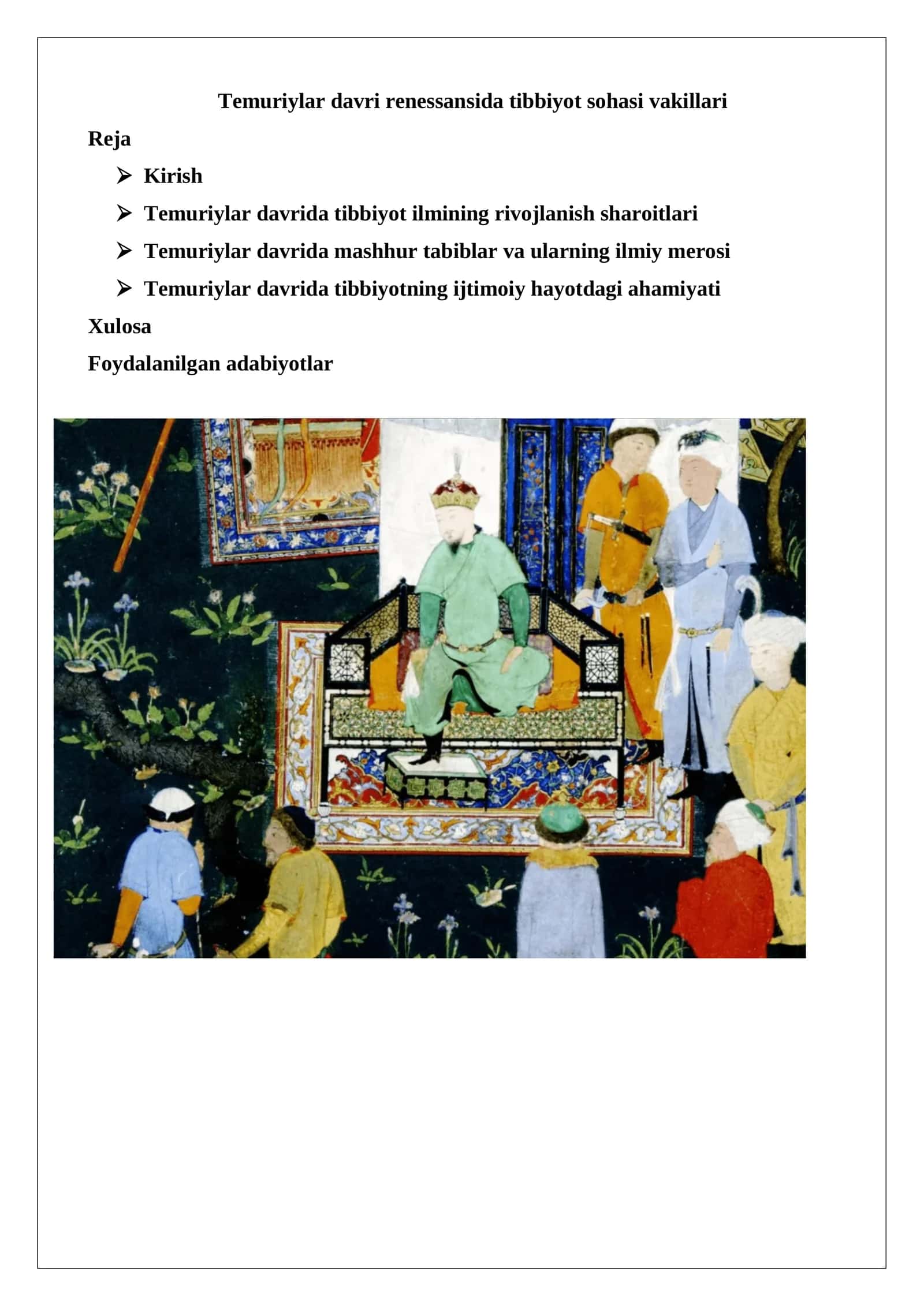 Temuriylar davri renessansida tibbiyot sohasi vakillari 1