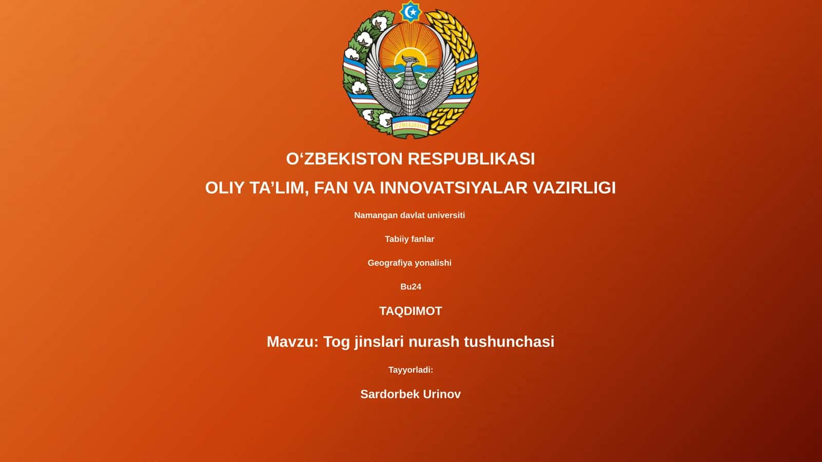 Tog jinslari nurash tushunchasi 1