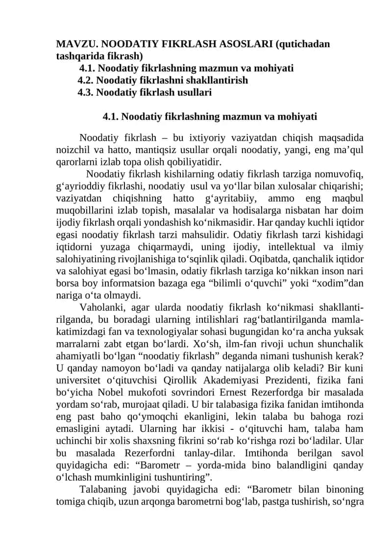 NOODATIY FIKRLASH ASOSLARI 1