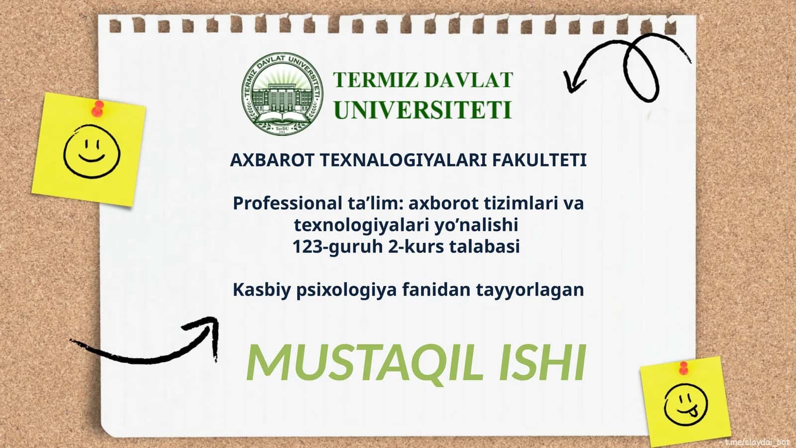 Kasbga yoʻnaltirish uchun oʻquvchilarining qobiliyatini aniqlash 1