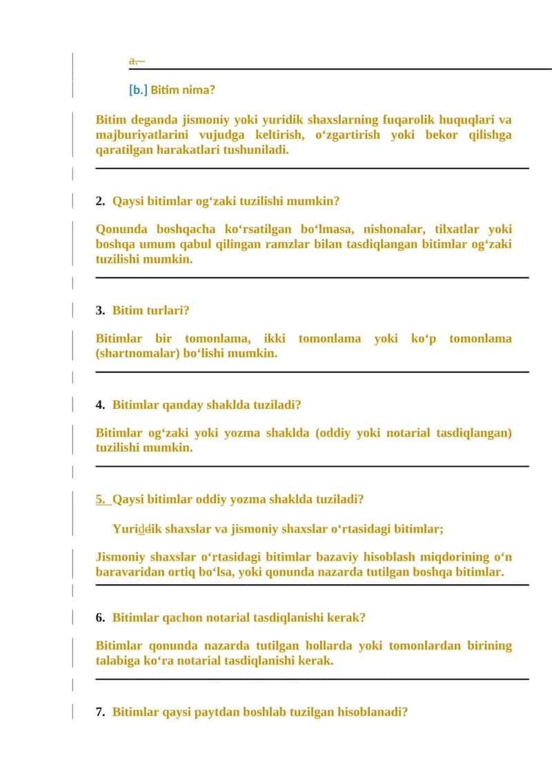 Bitimlar 1