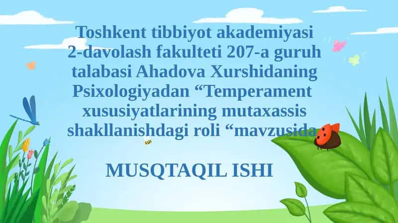 Temperament xususiyatlarining mutaxassis shakllanishdagi roli 1