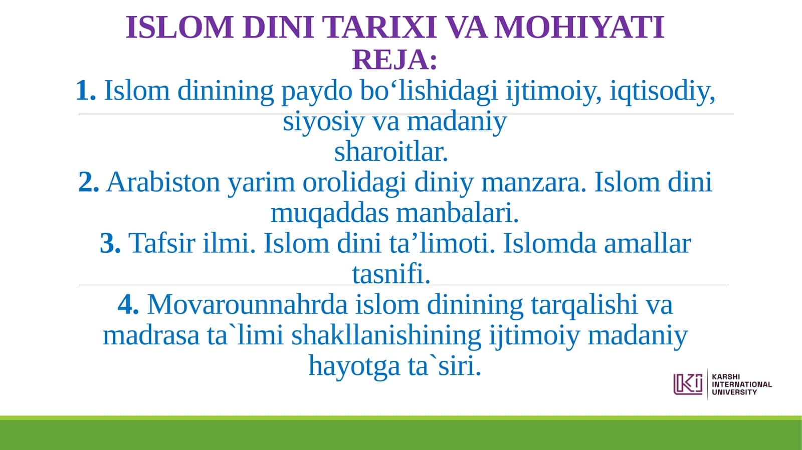 Islom Dini Tarixi va Mohiyati 1