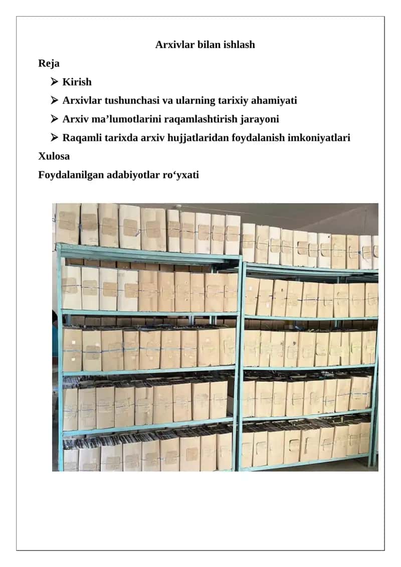 Arxivlar bilan ishlash 1
