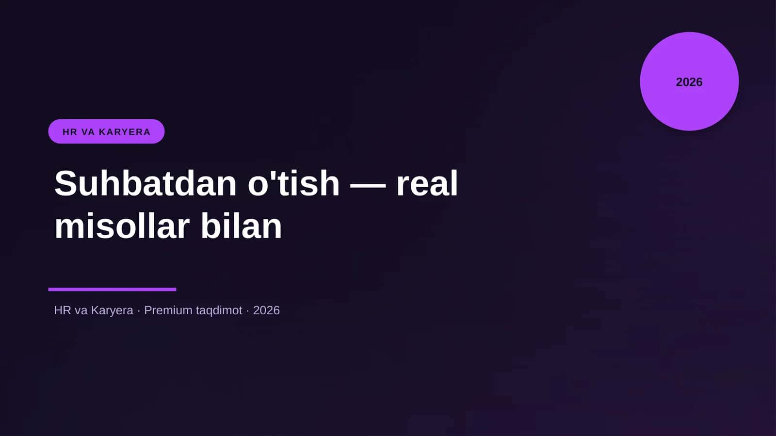 Suhbatdan o'tish — real misollar bilan 1