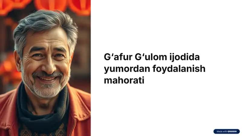 G‘afur G‘ulom ijodida yumordan foydalanish mahorati 1