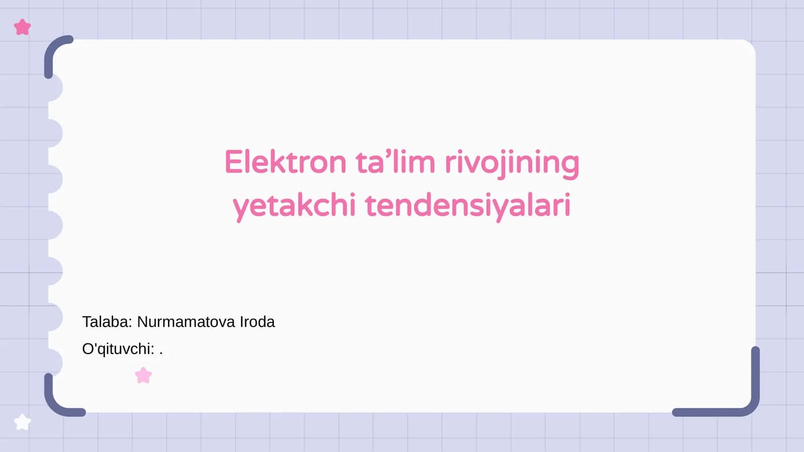 Elektron ta’lim rivojining yetakchi tendensiyalari 1