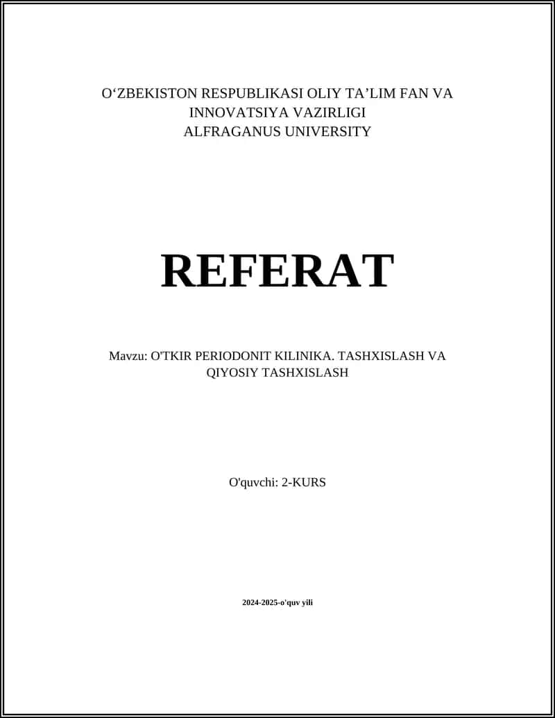 O'TKIR PERIODONIT KILINIKA 1