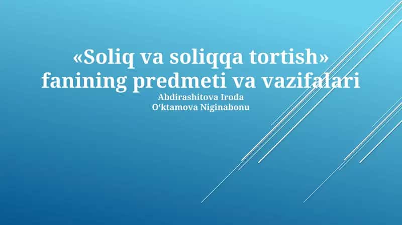Soliq va soliqqa tortish 1