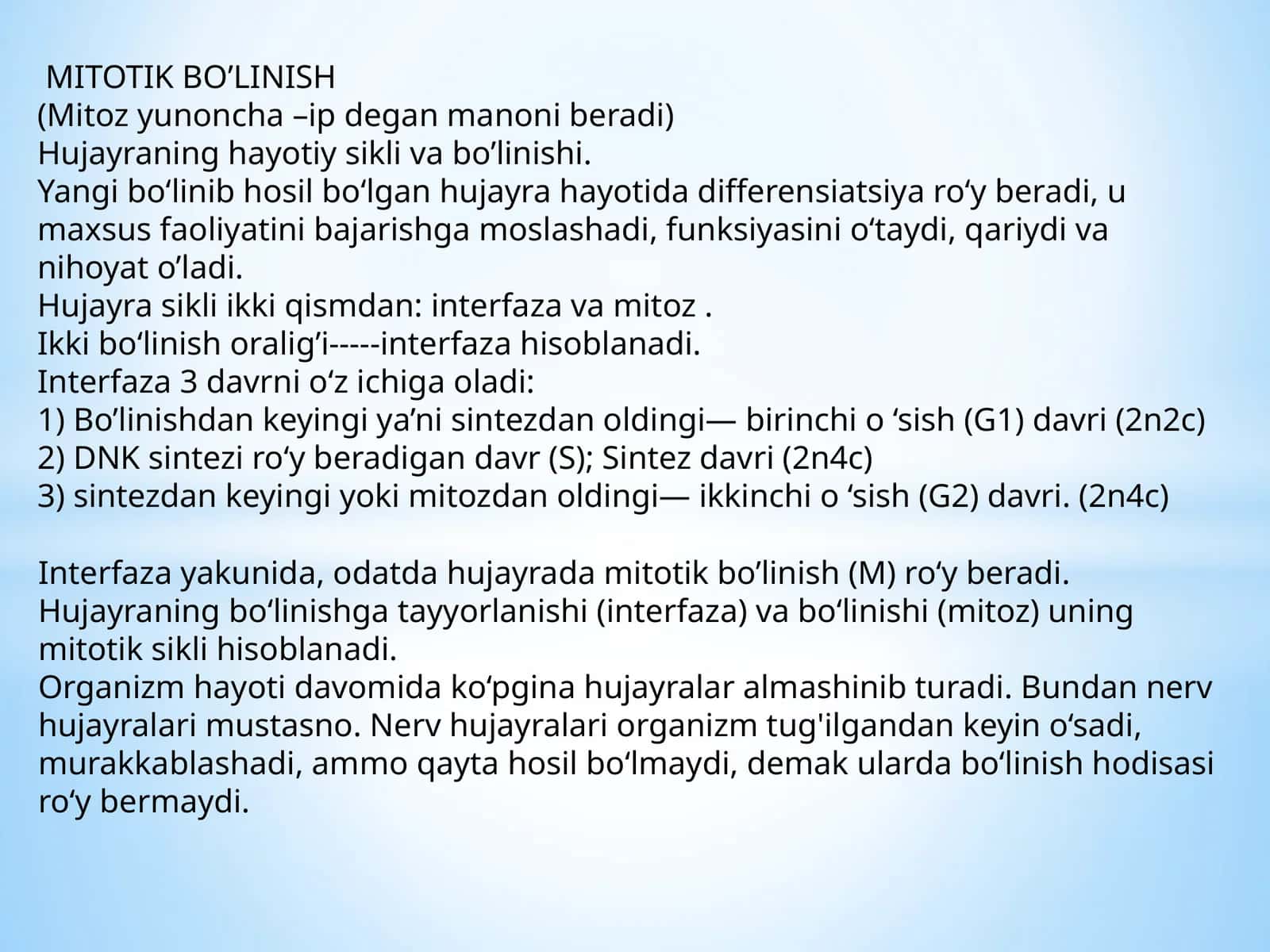 MITOTIK BO’LINISH 1