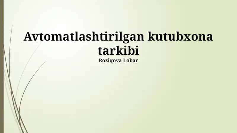 Avtomatlashtirilgan Kutubxona 1