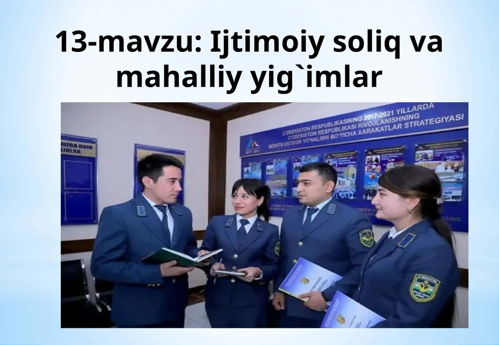 13-mavzu: Ijtimoiy soliq va mahalliy yig`imlar 1