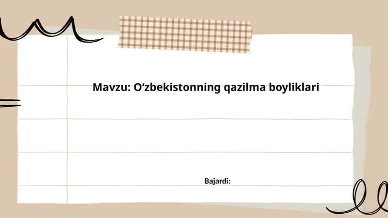 Oʻzbekistonning qazilma boyliklari 1