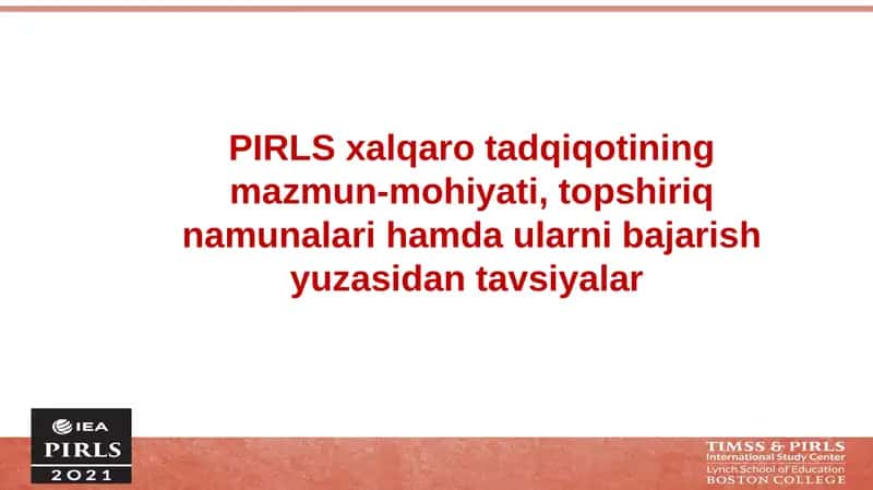 PIRLS xalqaro tadqiqoti 1