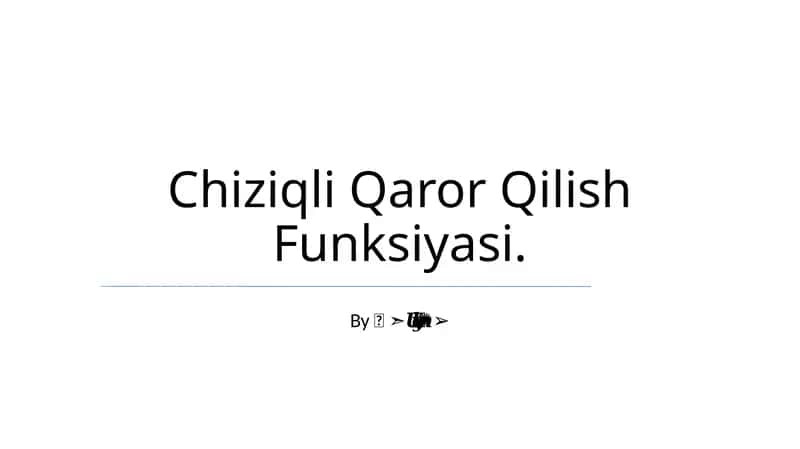 Chiziqli Qaror Qilish Funksiyasi 1