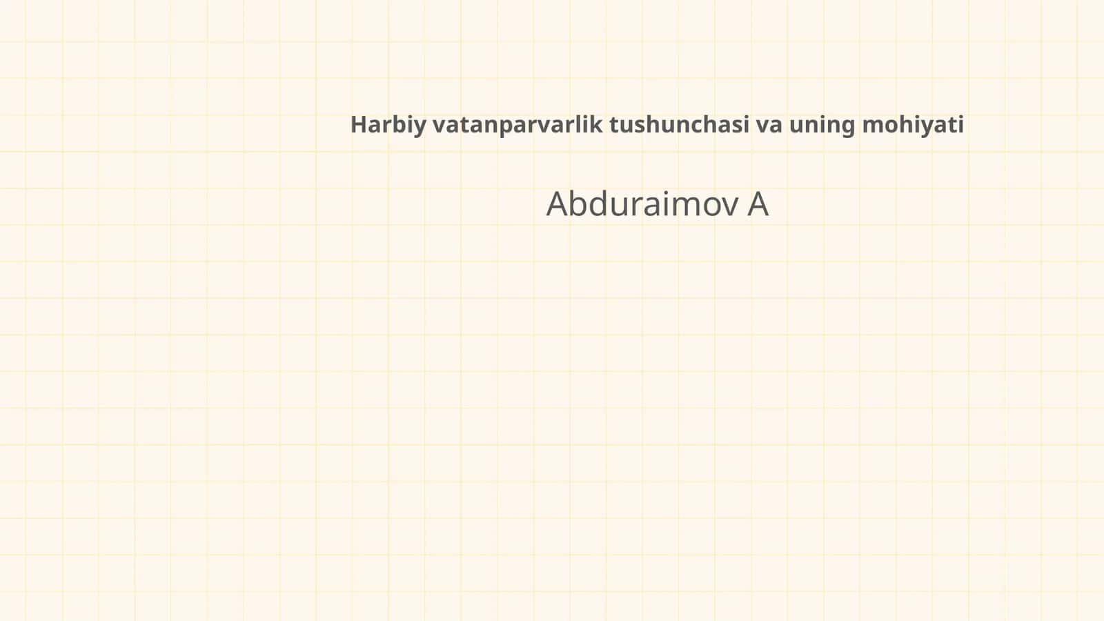 Harbiy vatanparvarlik tushunchasi va uning mohiyati 1