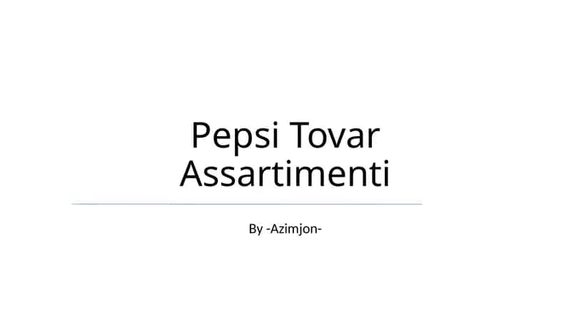 Pepsi Tovar Assartimenti 1
