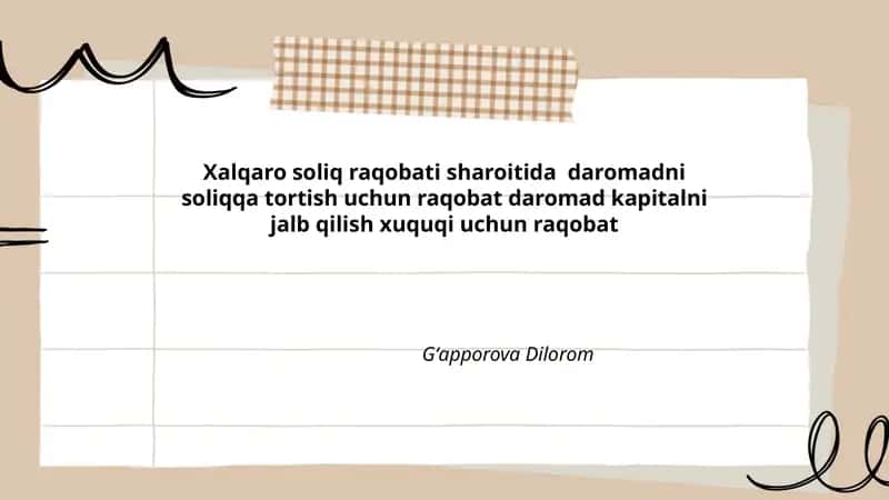 Xalqaro soliq raqobati 1