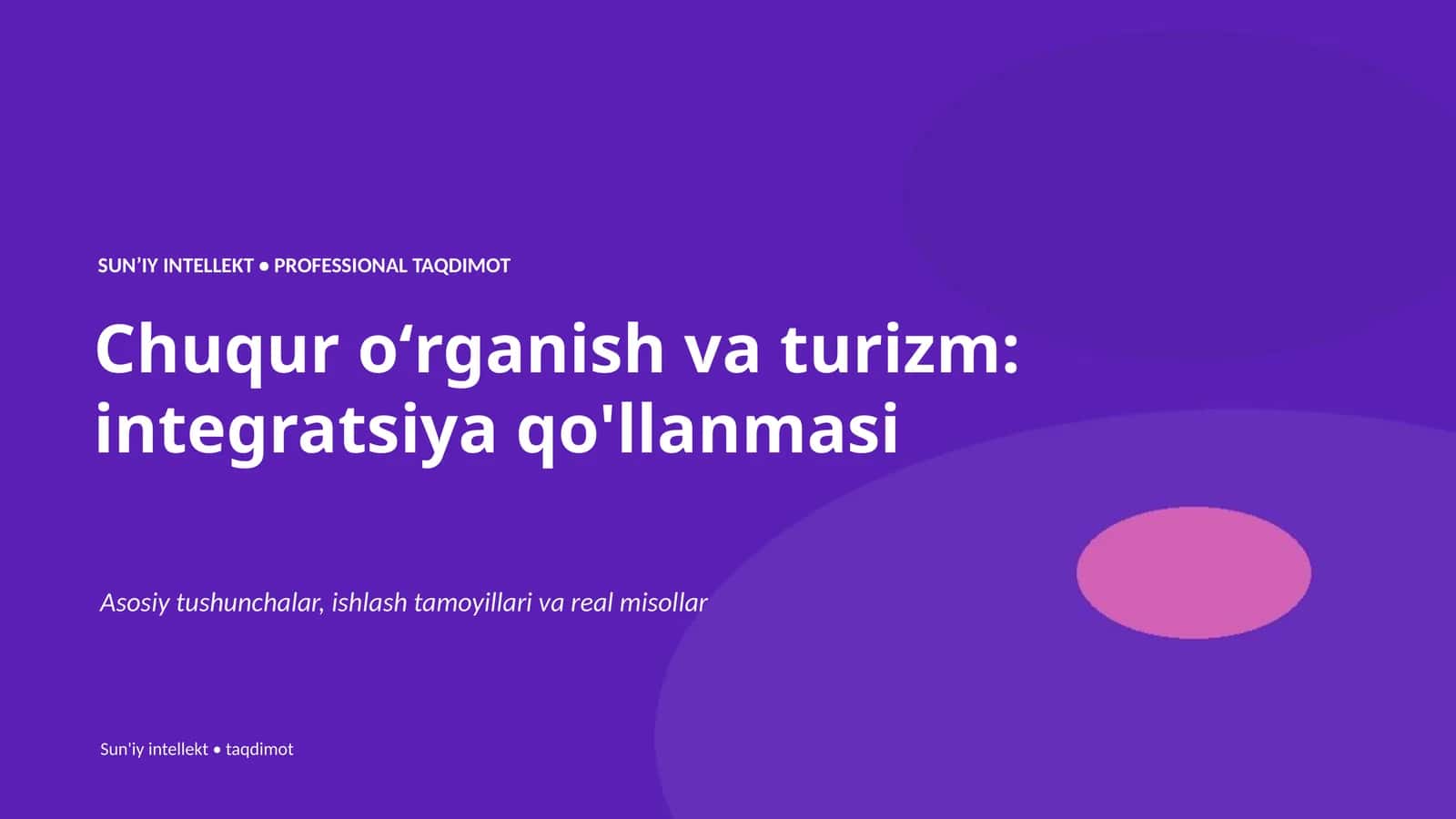Chuqur oʻrganish va turizm: integratsiya qo'llanmasi 1