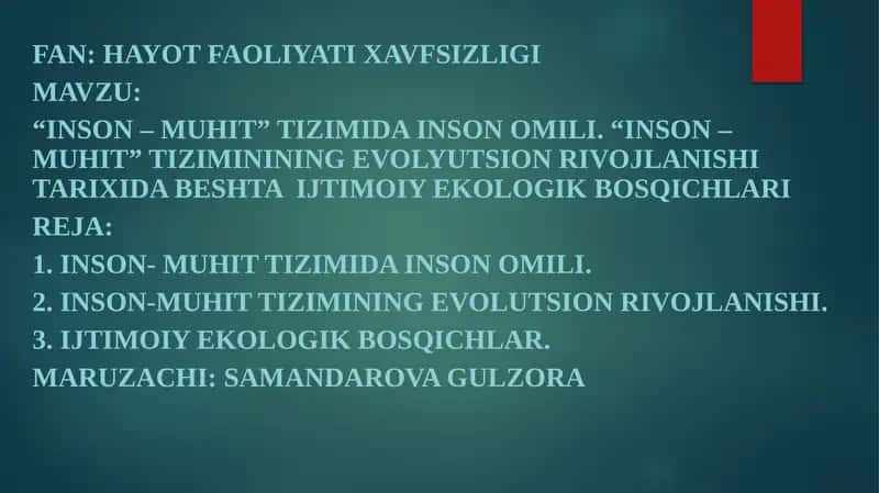 Inson-muhit tizimi 1