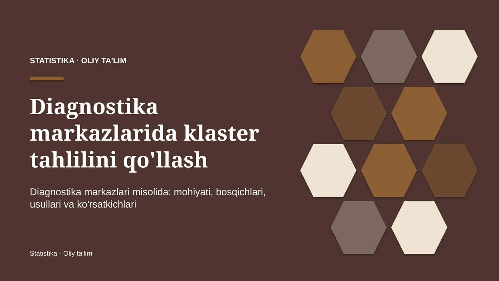 Diagnostika markazlarida klaster tahlilini qo'llash 1