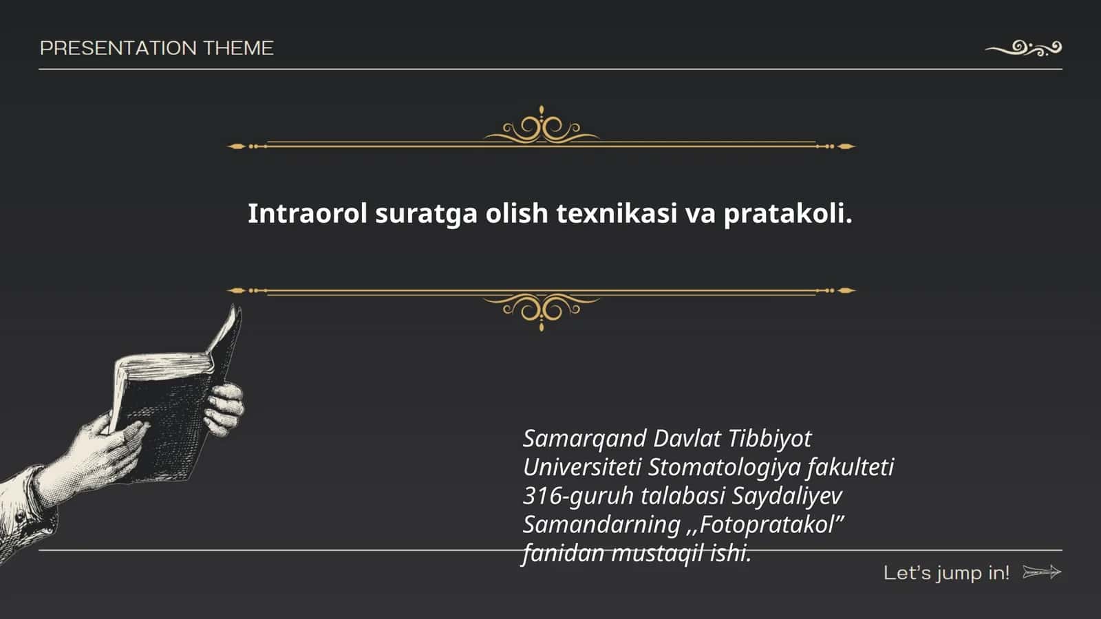 Intraorol suratga olish texnikasi va pratakoli 1