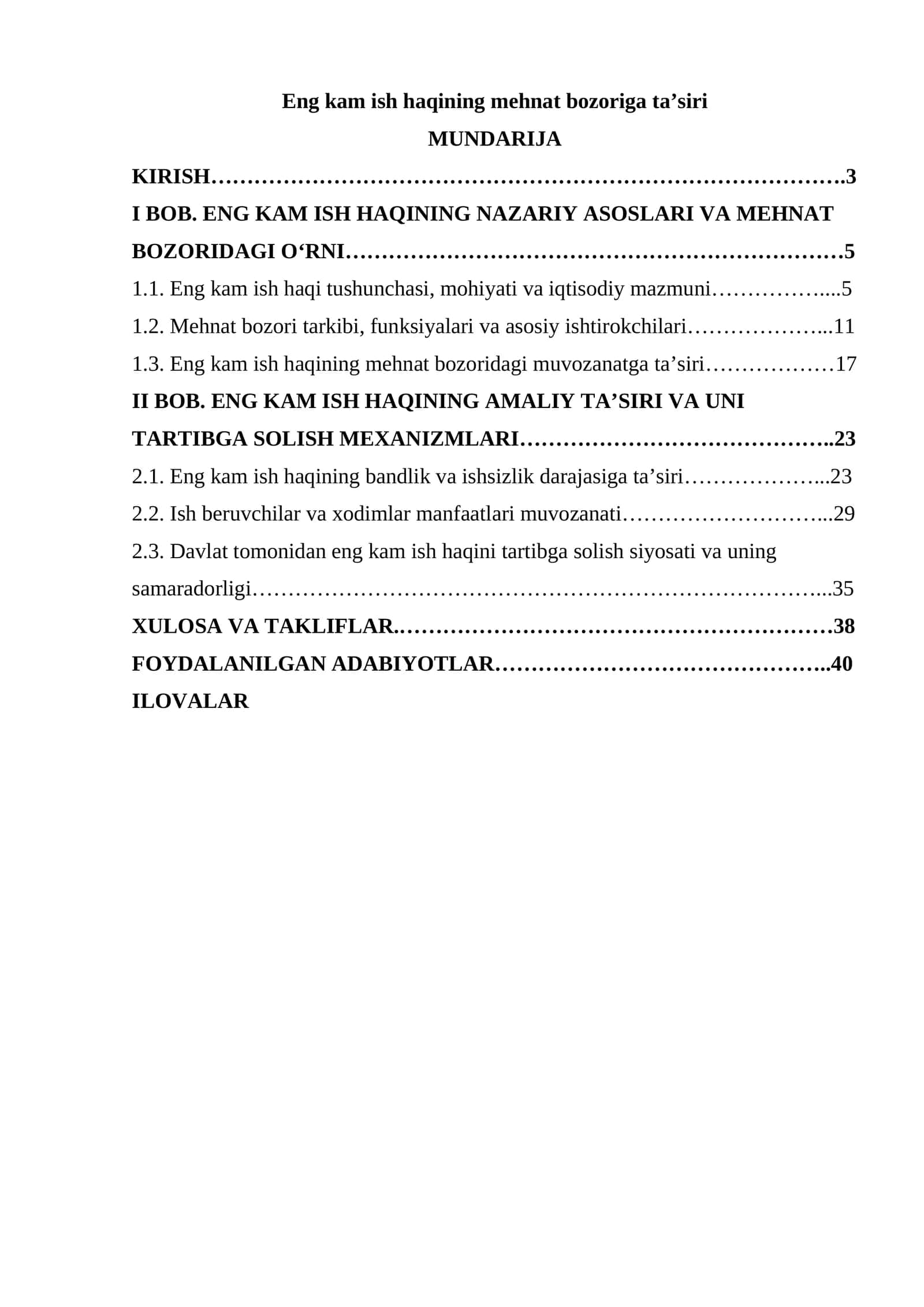 Eng kam ish haqining mehnat bozoriga taʼsiri 1