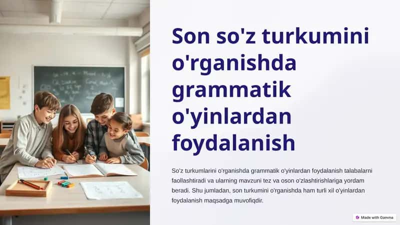 Son so'z turkumini o'rganish 1