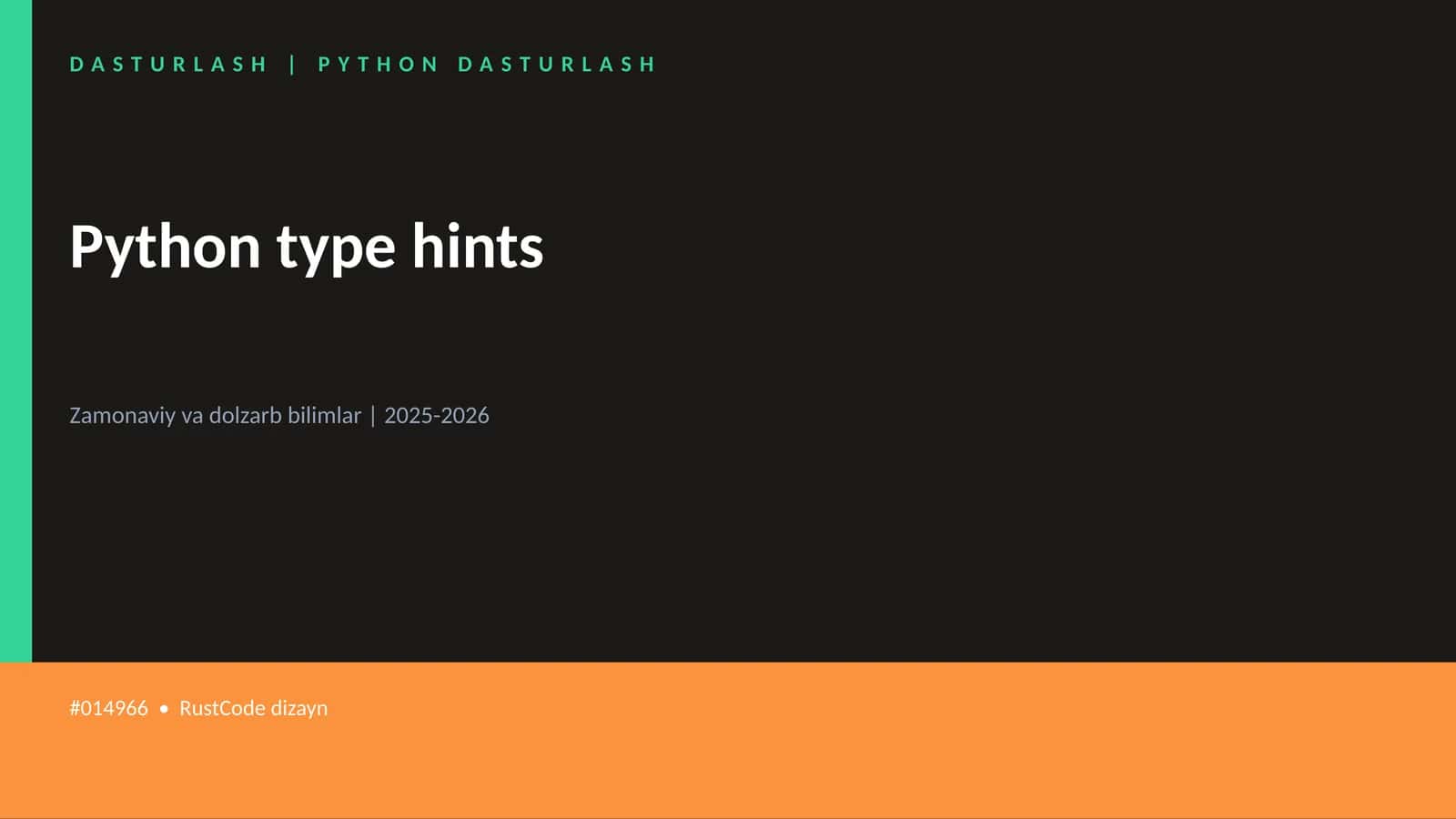 DASTURLASH | PYTHON DASTURLASH 1