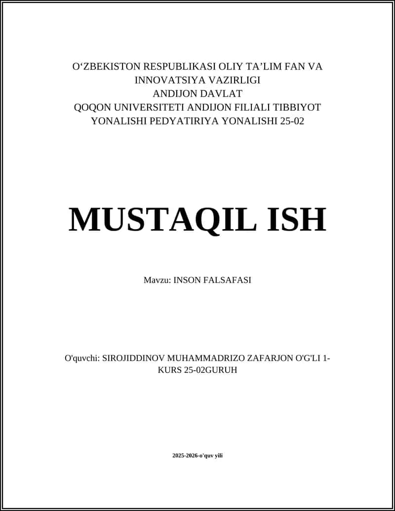 INSON FALSAFASI 1