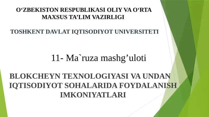 BLOKCHEYN TEXNOLOGIYASI 1