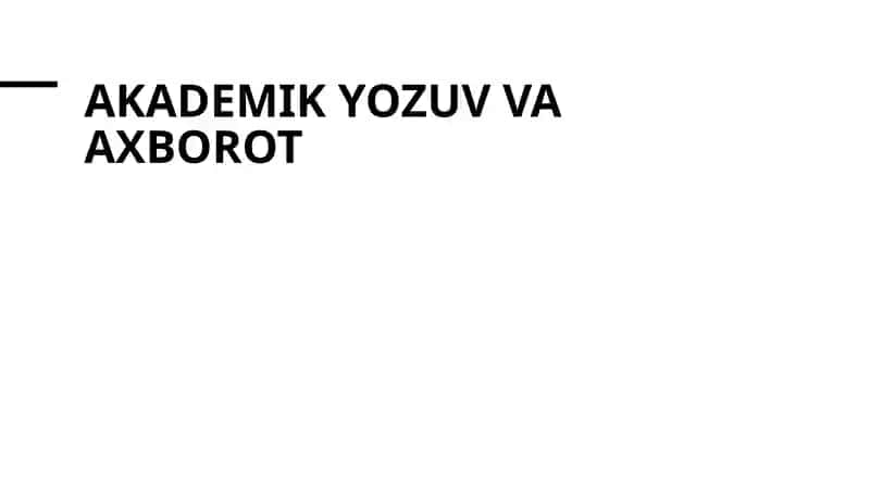 Akademik yozuv va axborot