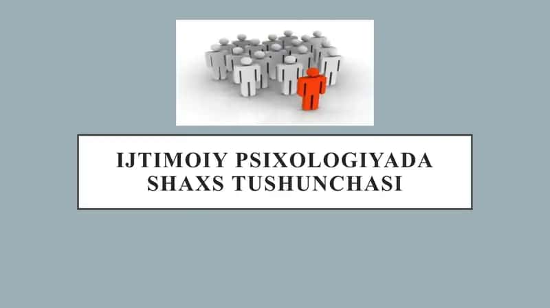 Ijtimoiy psixologiyada shaxs tushunchasi 1