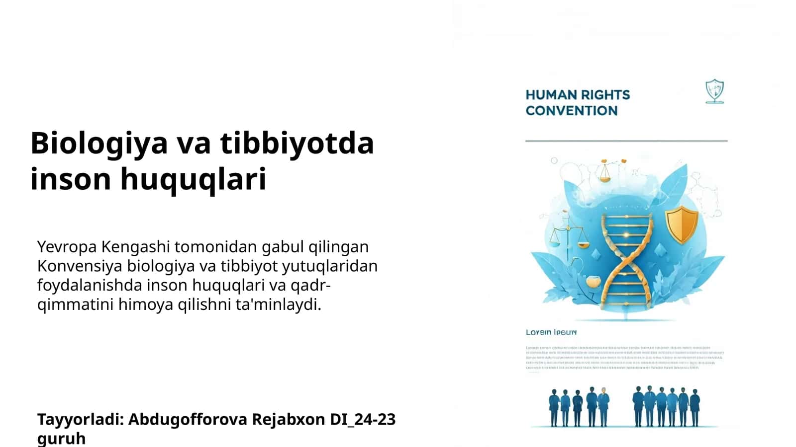 Biologiya va tibbiyotda inson huquqlari 1